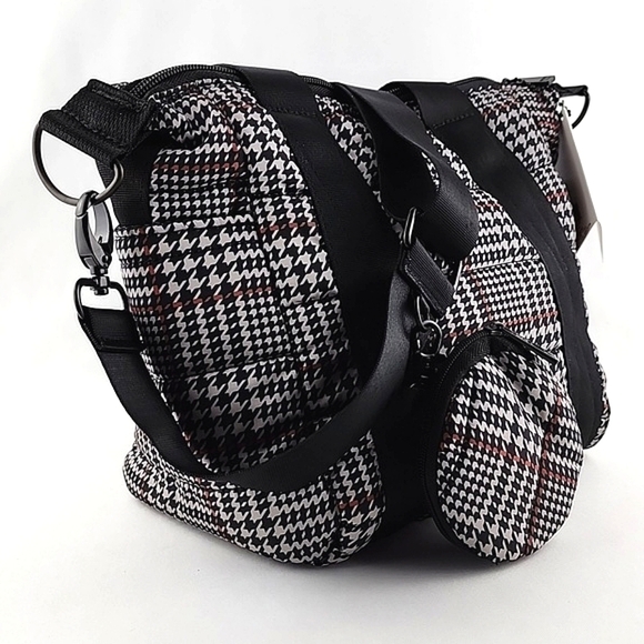 MyTagalongs  Mini Crossbody Tote Handbag Crossbody Bag Harper Tweed Black Brown - Picture 4 of 16